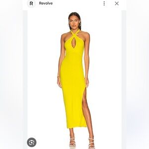 Lovers + Friends Yellow Halter Dress